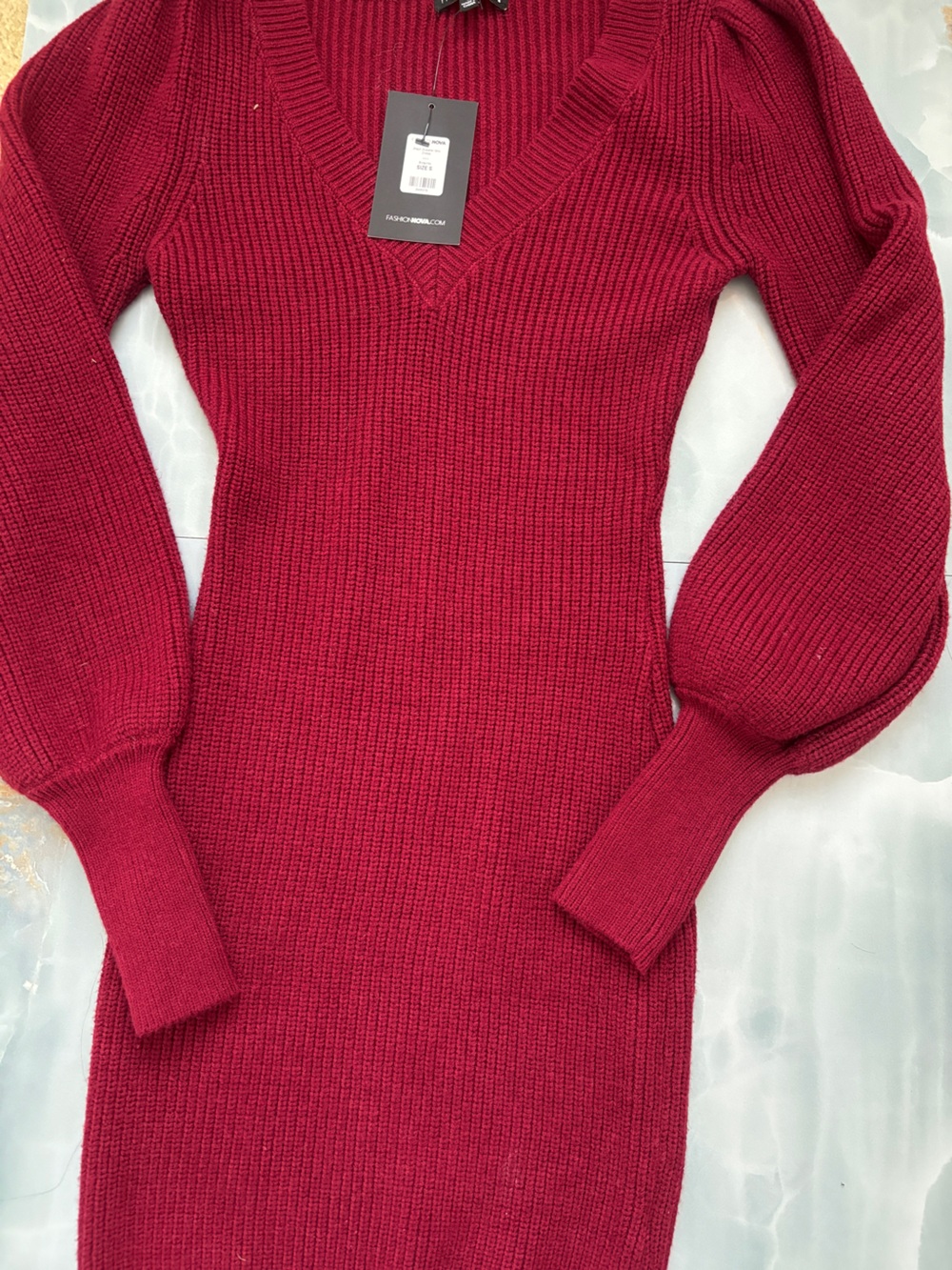 Fashion nova red sweater dress